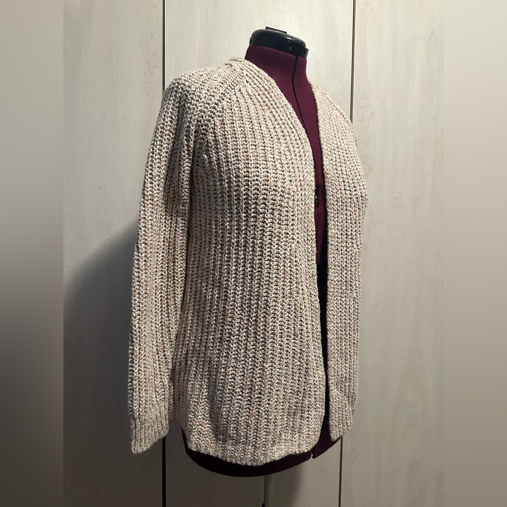 LOFT Cable Knit Open Front Pastel Cardigan Size Medium